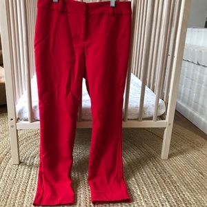 Red capri length petite work pants